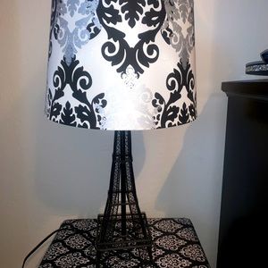 Paris EiffelTower lamp &Damask Lampshade brand new